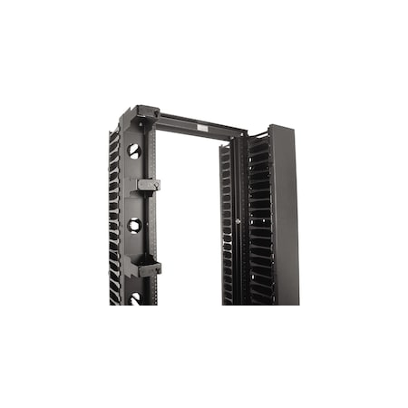 Chatsworth Products Cpi GLOBAL VERTICAL CABLE MANAGER, 7' H X 3.65" W - NARROW, BLACK 273715